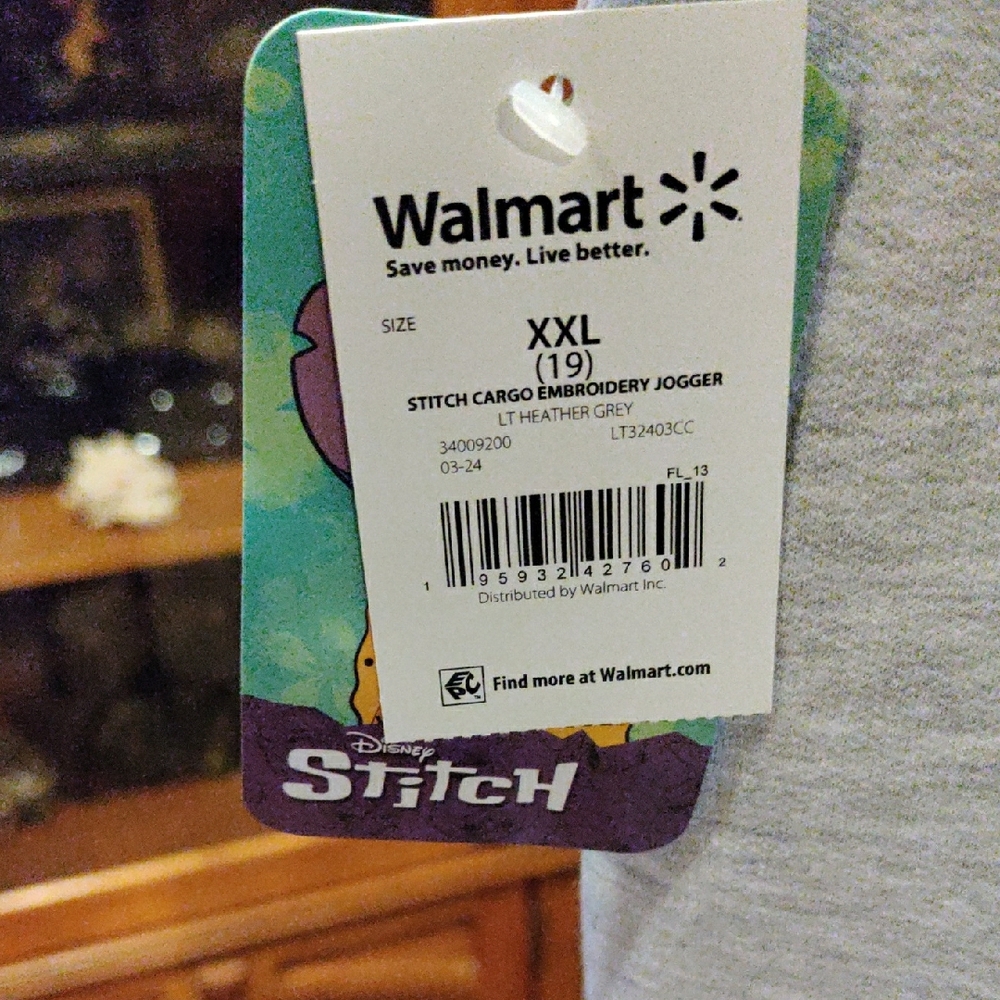 Disney Stitch 626 Gray and Blue Embroidered Stitch Women's Track Pants - Picture 7 of 7